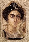 unknow artist Funerary Portrait of Womane from El Fayum oil painting artist